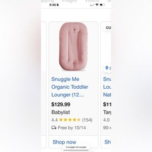 Snuggle Me Organic Toddler Lounger - Pink